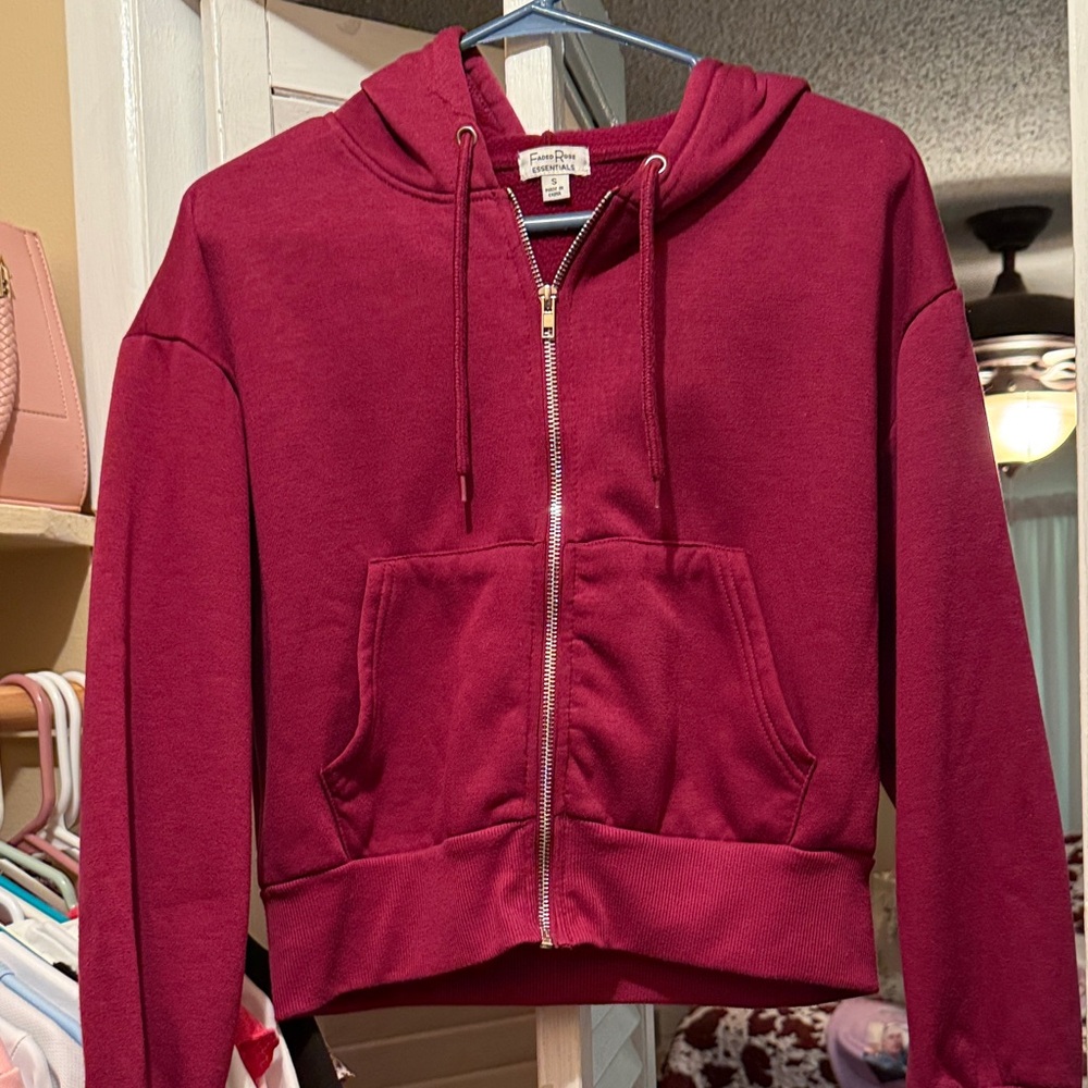 Faded Rose Essentials Burgundy Hoodie